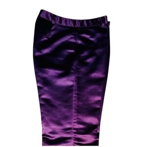 🛑 SOLD ‼️NEW YORK & COMPANY SUGAR PLUM PURPLE SATIN TROUSER PANTS, SIZE 10